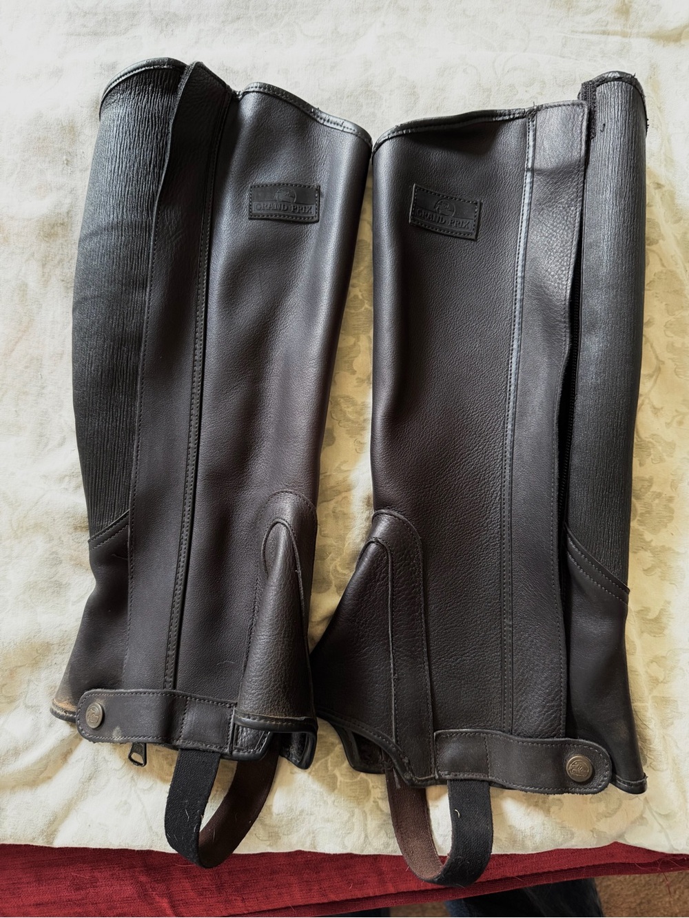 Equestrian Leather Half Chaps - Black